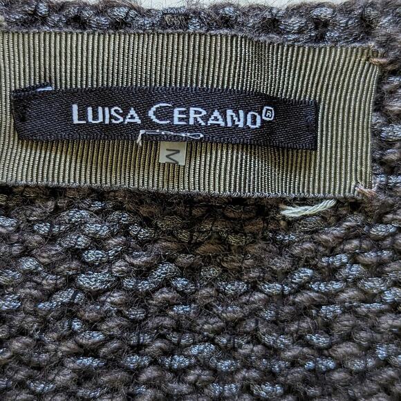 Luisa Cerano Mohair Wool Blend Knit Sweater Short Sleeve Single Button Top Shawl - Picture 4 of 7